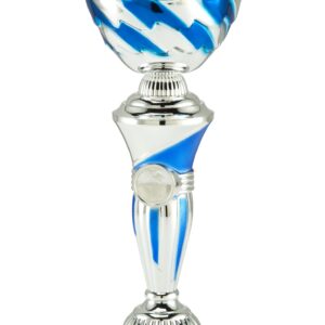 Economy trofee kelk vlam zilver/blauw