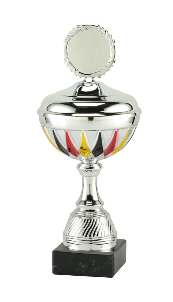 Medium trofee zilver/rood/geel/zwart