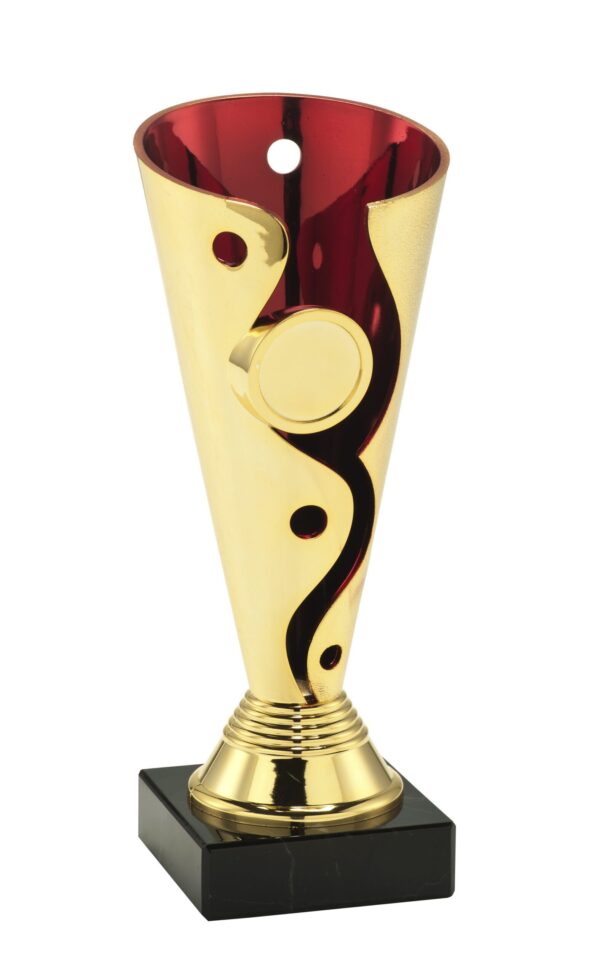 Trofee set rond goud/rood