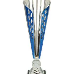 Economy trofee kelk zilver/blauw