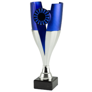 Economy trofee staander zilver/blauw